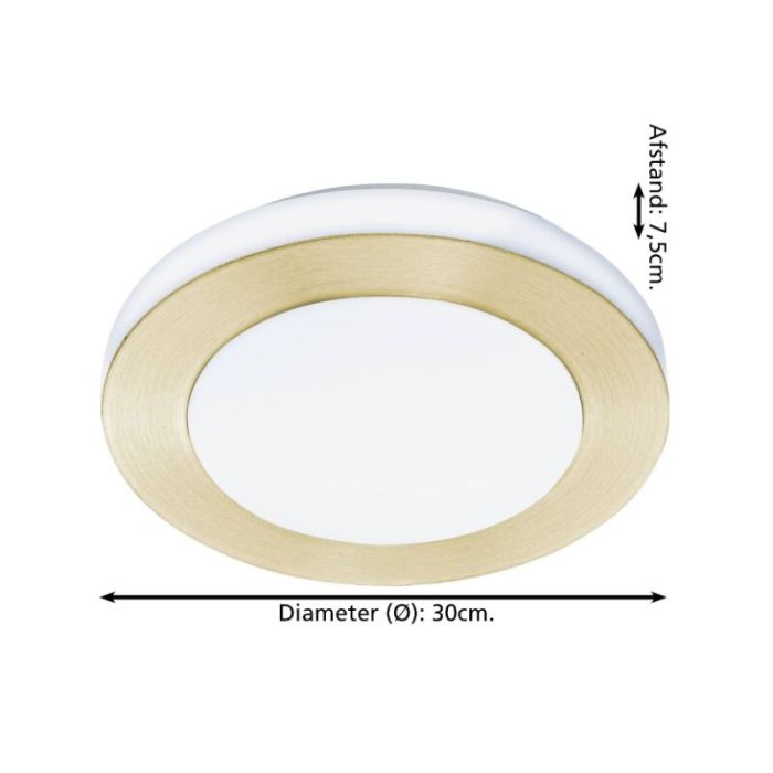 Plafonnier salle de bain doré en plastique, Amina, 3,6W, 3000K LED, IP44