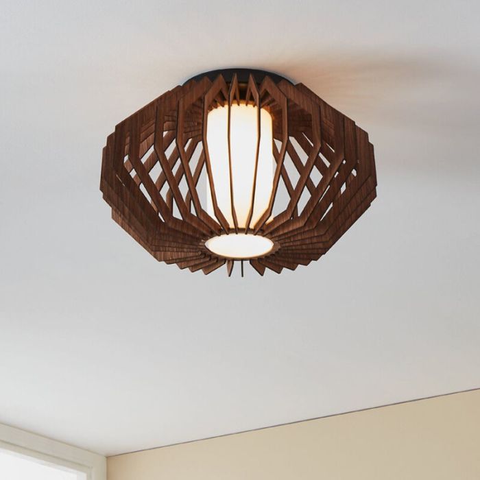 Plafonnier en bois marron, Lianda