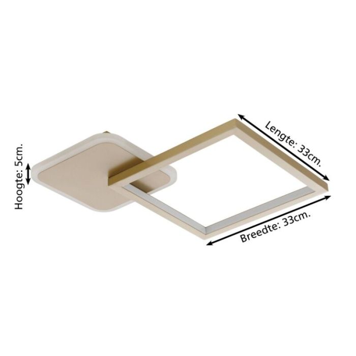 Plafonnier doré en aluminium, Sivan, 15W, blanc chaud à froid réglable LED, gradable en 3 étapes