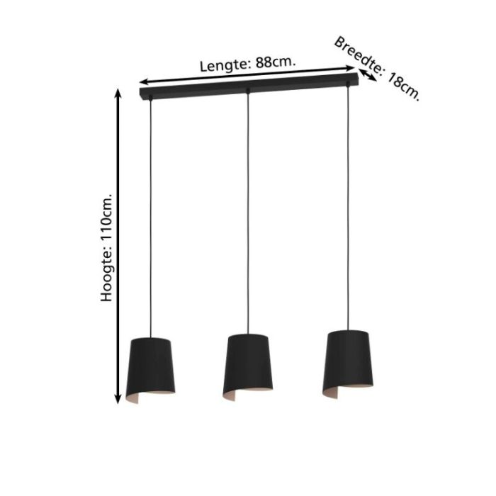 Suspension noire en aluminium, Vincenzo
