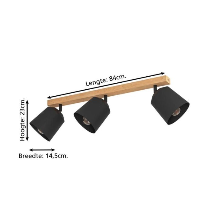 Spot plafond en bois marron, Teddy