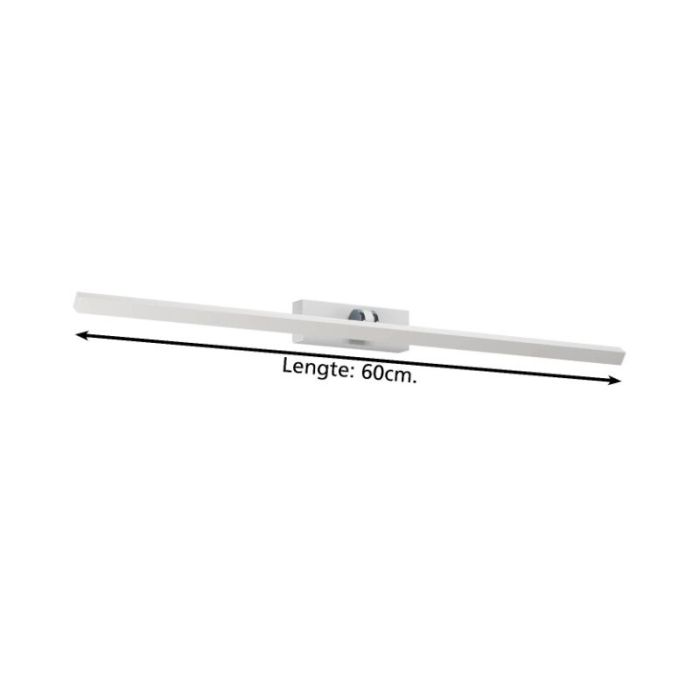 Éclairage miroir blanc en plastique, Keisha, 5W, blanc chaud à froid réglable LED, IP44, gradable en 3 étapes