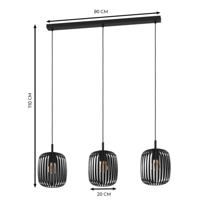 Suspension noire en aluminium, Pietro