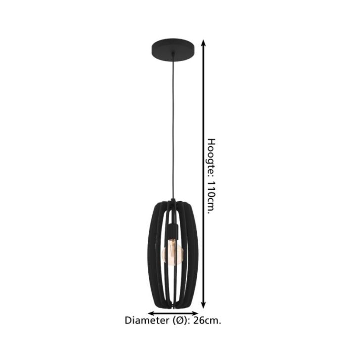 Suspension en bois noire, Wilko