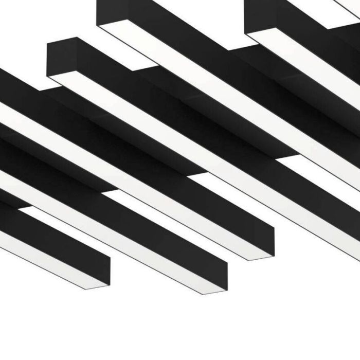 Lampe plafond noire en aluminium, Iona, 25,6W, blanc chaud à froid réglable LED, gradable en 3 étapes