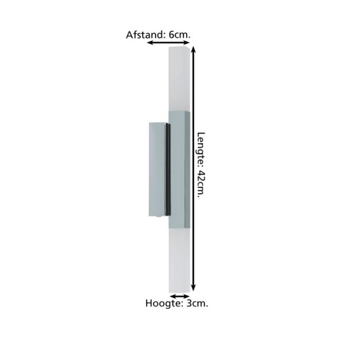 Éclairage miroir chromé en aluminium, Yolande, 5,5W, 3000K LED, IP44