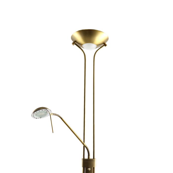 Lampadaire liseuse laiton moderne, Salvador, 18W, 3000K LED, avec interrupteur