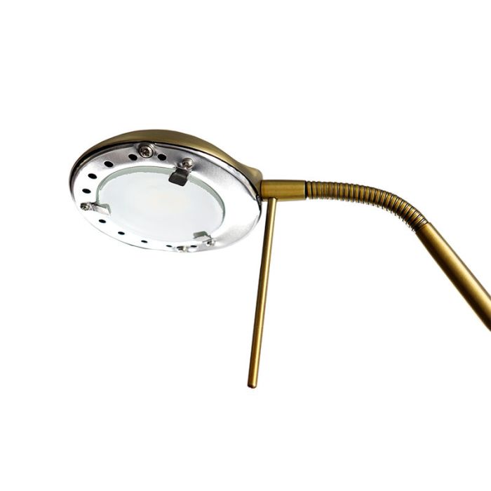 Lampadaire liseuse laiton moderne, Salvador, 18W, 3000K LED, avec interrupteur