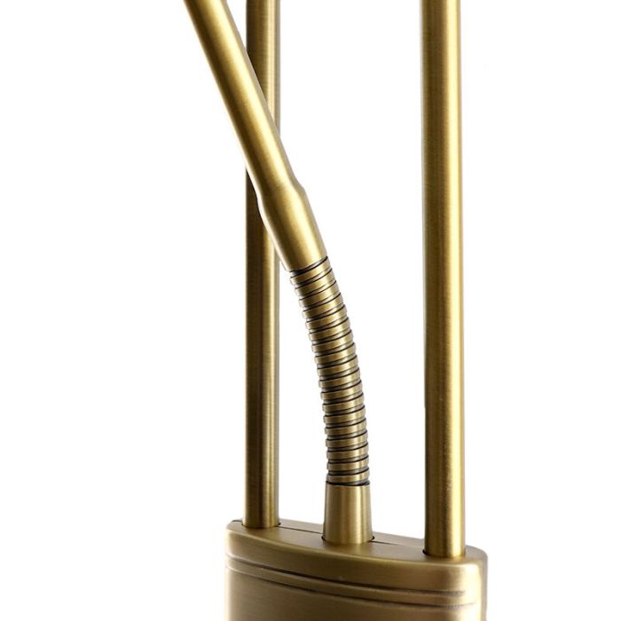 Lampadaire liseuse laiton moderne, Salvador, 18W, 3000K LED, avec interrupteur