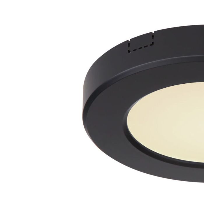 Lampe plafond noire en plastique, Cage, 6W, couleur réglable LED