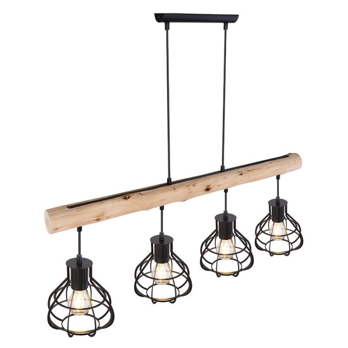 Suspension en bois marronne, Tijs