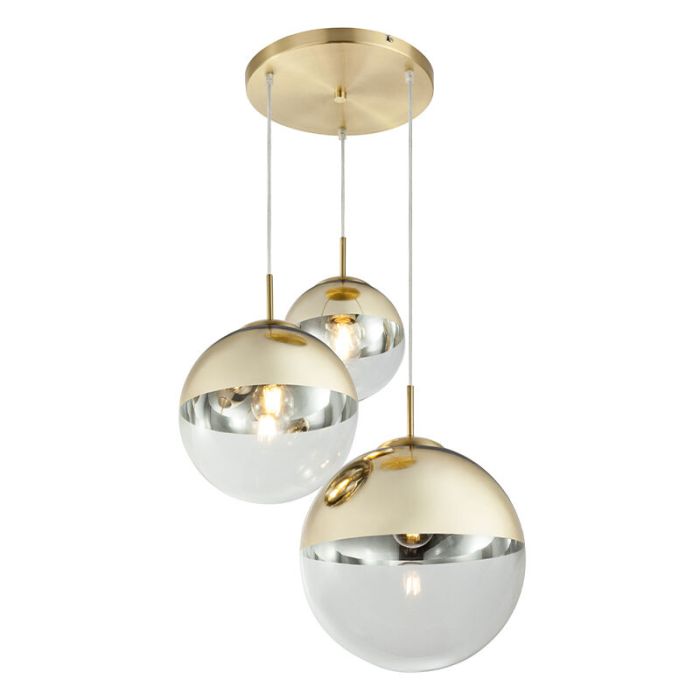Suspension dorée en verre, Novia