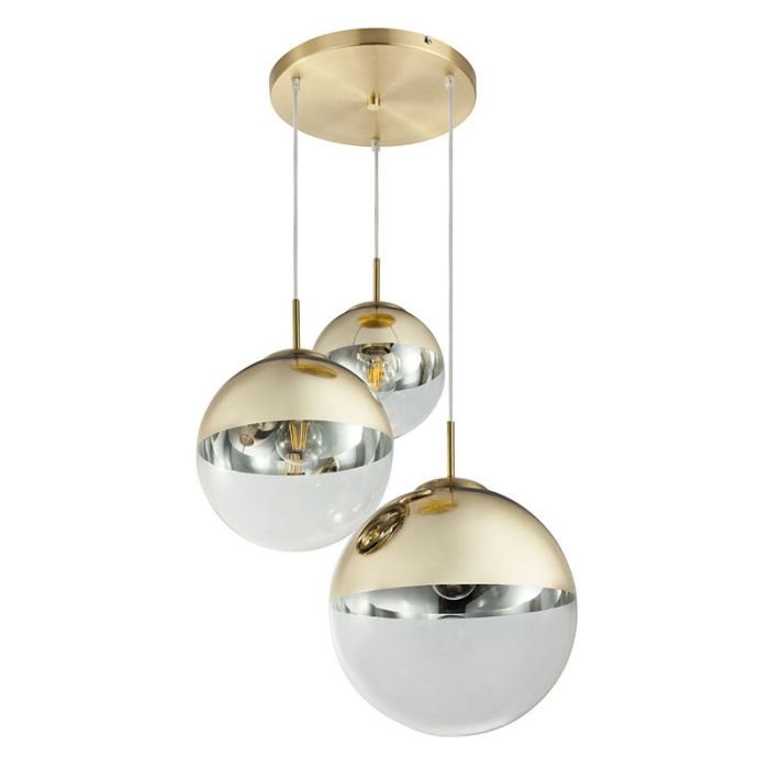 Suspension dorée en verre, Novia
