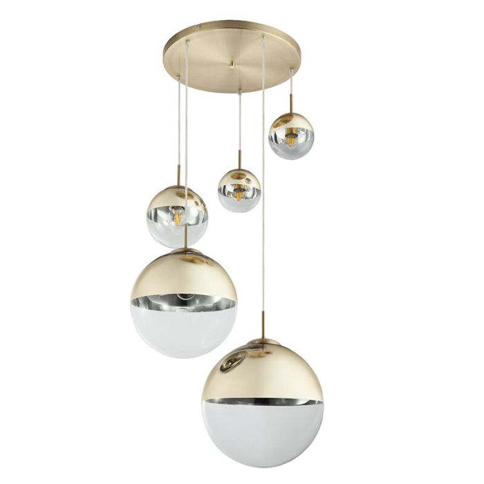 Suspension dorée en verre, Novia