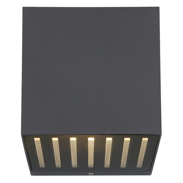 Applique up and down anthracite en aluminium, Moesha, 6W, 3000K LED, IP54