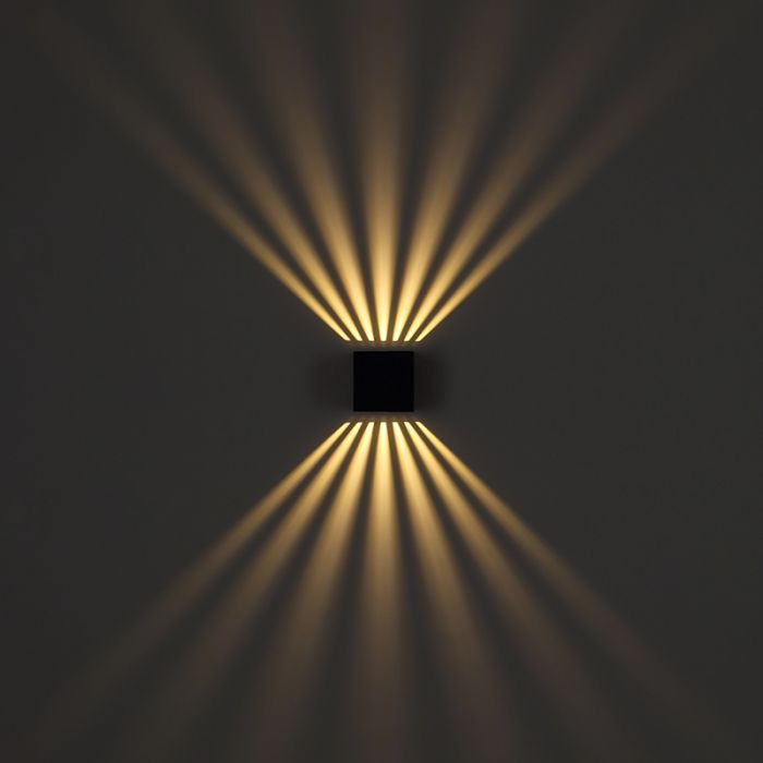 Applique up and down anthracite en aluminium, Moesha, 6W, 3000K LED, IP54