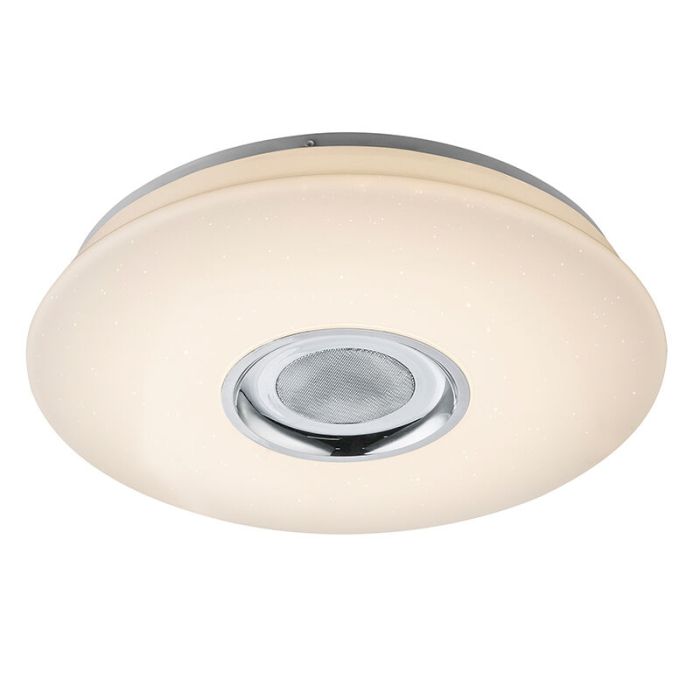 Lampe plafond blanche en plastique, Adali, 18W, RGBW LED, avec télécommande