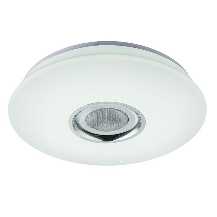 Lampe plafond blanche en plastique, Adali, 18W, RGBW LED, avec télécommande