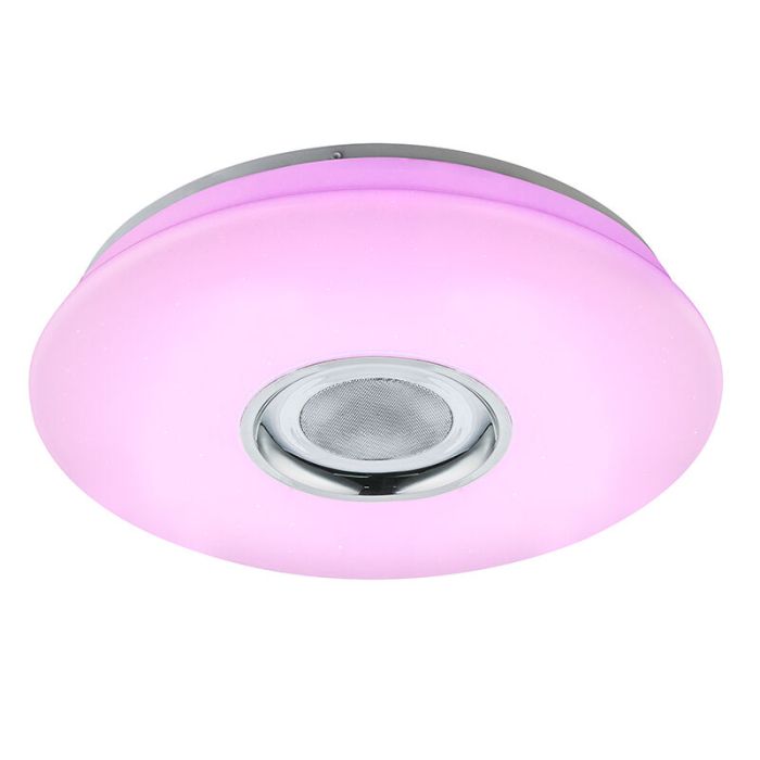 Lampe plafond blanche en plastique, Adali, 18W, RGBW LED, avec télécommande