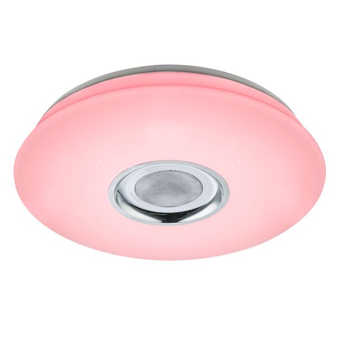 Lampe plafond blanche en plastique, Adali, 18W, RGBW LED, avec télécommande