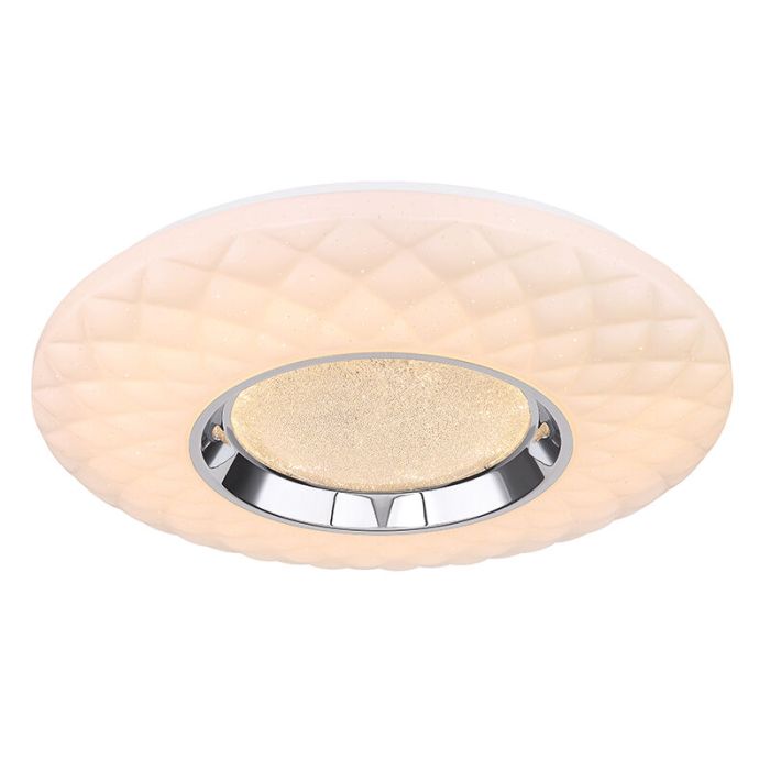 Plafonnier connecté blanc en métal, Aldin, 30W, blanc chaud à froid réglable LED