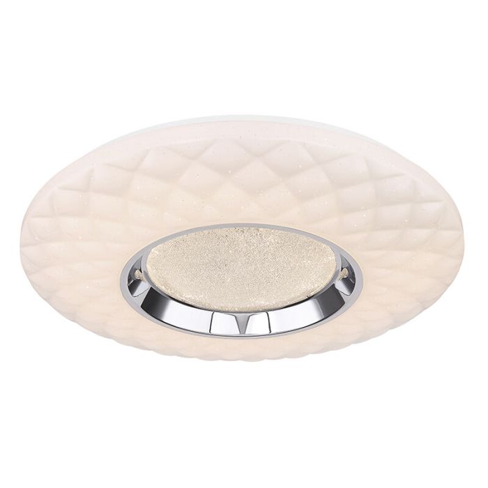 Plafonnier connecté blanc en métal, Aldin, 30W, blanc chaud à froid réglable LED