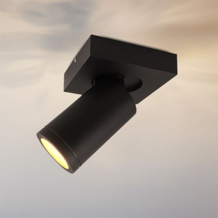 Spot plafond noir moderne, Kenan, IP44