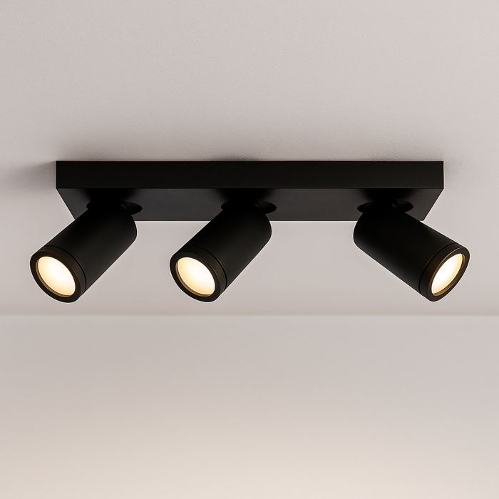 Spot plafond noir moderne, Kenan, IP44