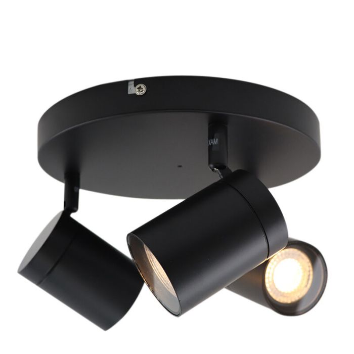 Spot plafond noir moderne, Ciara, IP44