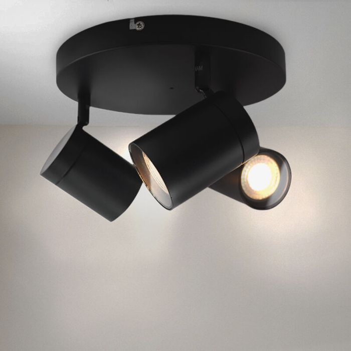 Spot plafond noir moderne, Ciara, IP44