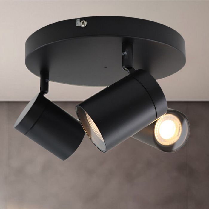 Spot plafond noir moderne, Ciara, IP44