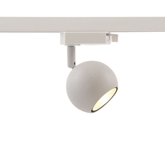 3M système d'éclairage sur rail monophasé blanc avec connecteur fixe en L + 5 Alco spots sur rail
