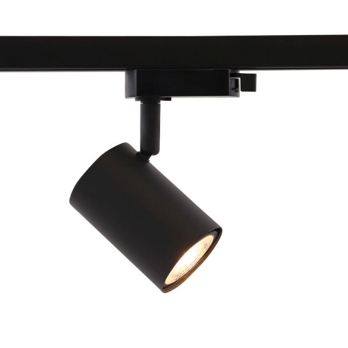 3M système d'éclairage sur rail monophasé noir + 5 Elena spots sur rail