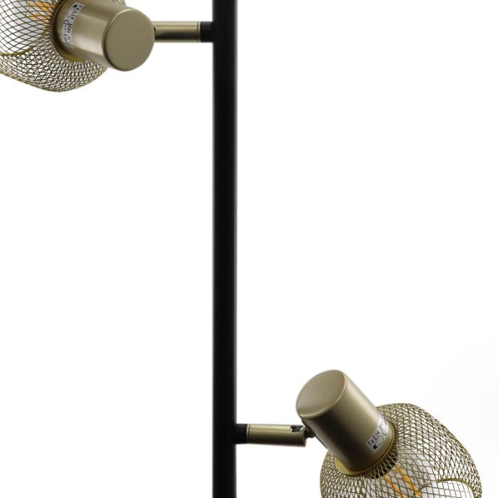 Lampadaire doré industriel, Emado, avec interrupteur