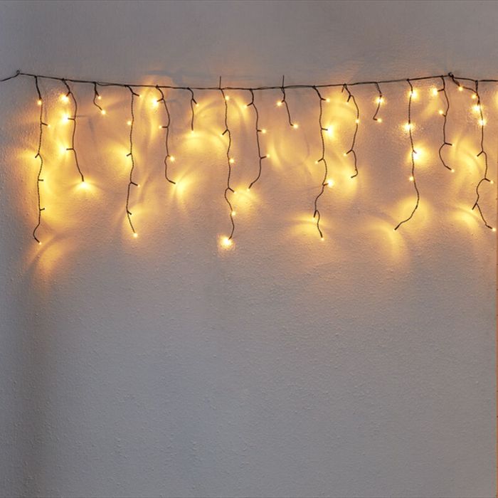 Guirlande stalactite, 300 cm de large, 52 cm de haut, IP44, 90 LED
