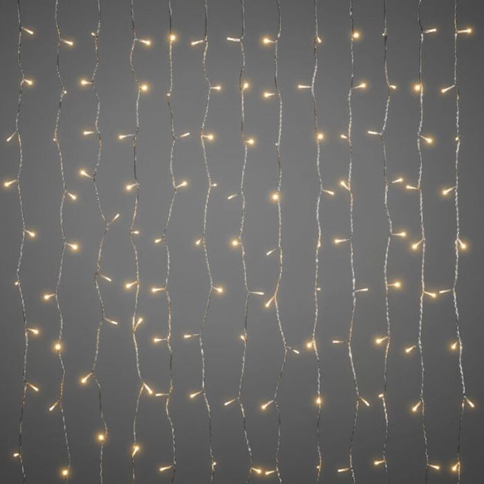 Rideau lumineux de Noël, 2,25 x 1,5 mètres, blanc chaud, IP44, avec 12 fonction contrôleur