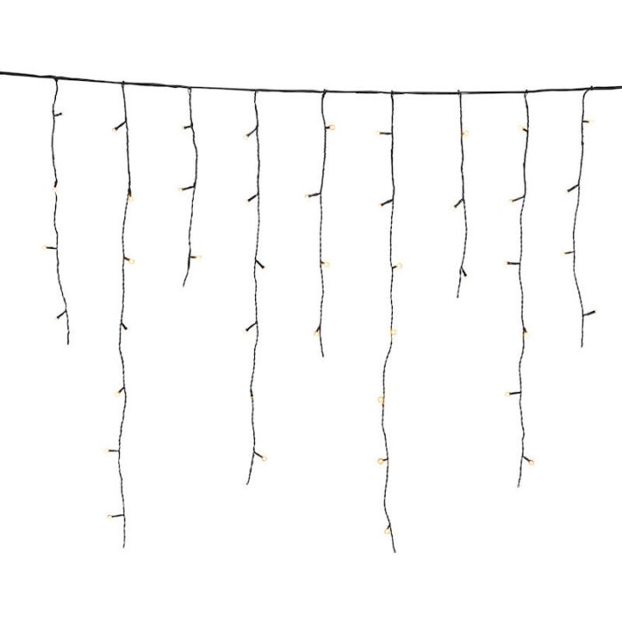 15 mètres guirlande stalactite connectable, 70 cm de haut, blanc chaud, IP44, de base