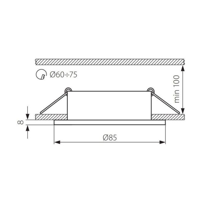 Spot encastré salle de bain bronze en métal, Mela, IP44