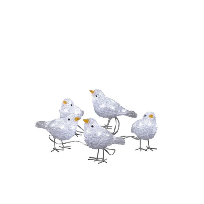 Oiseaux LED, motifs de Noël - Lot de 5