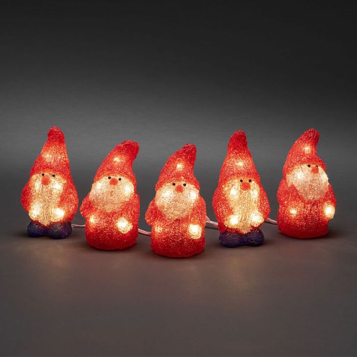 Figure de noël 3d rouge acrylique, Kerstmannen, 2W, 4000K LED, IP44