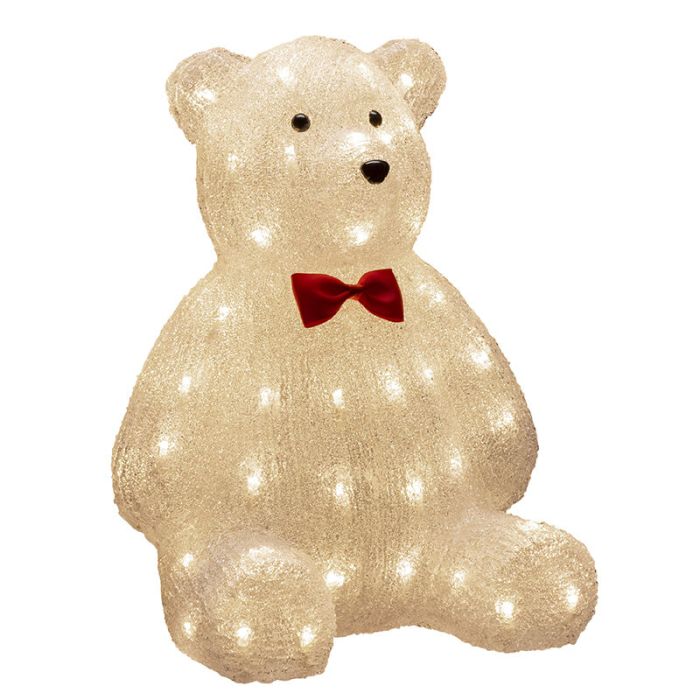 Ours en peluche avec nœud, 38 cm, pour l'intérieur et l'extérieur