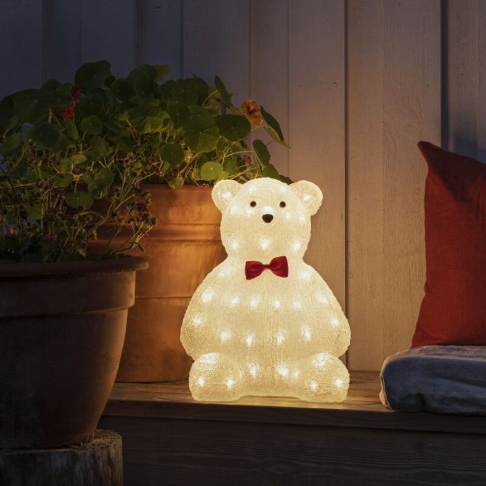 Ours en peluche avec nœud, 38 cm, pour l'intérieur et l'extérieur