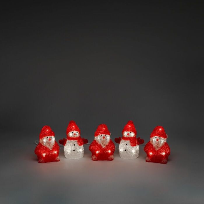 3 Pères Noël LED et 2 bonhommes de neige LED, pour l'intérieur et l'extérieur