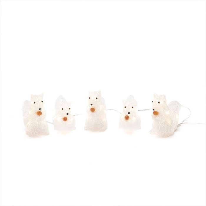 Écureuils LED, motifs de Noël 3D - Lot de 5, pour une utilisation intérieure et extérieure
