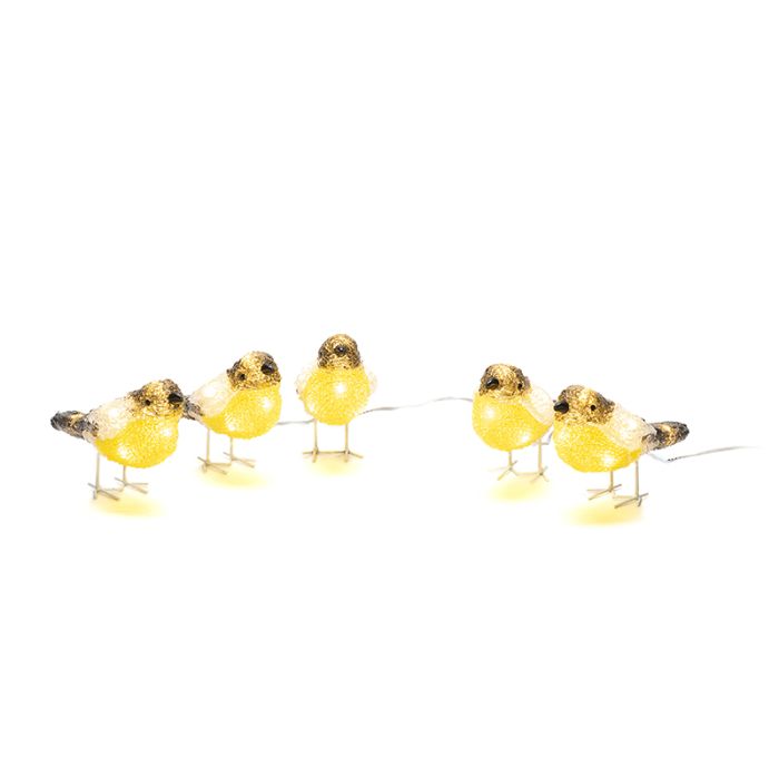 5 oiseaux LED, pour l'intérieur et l'extérieur