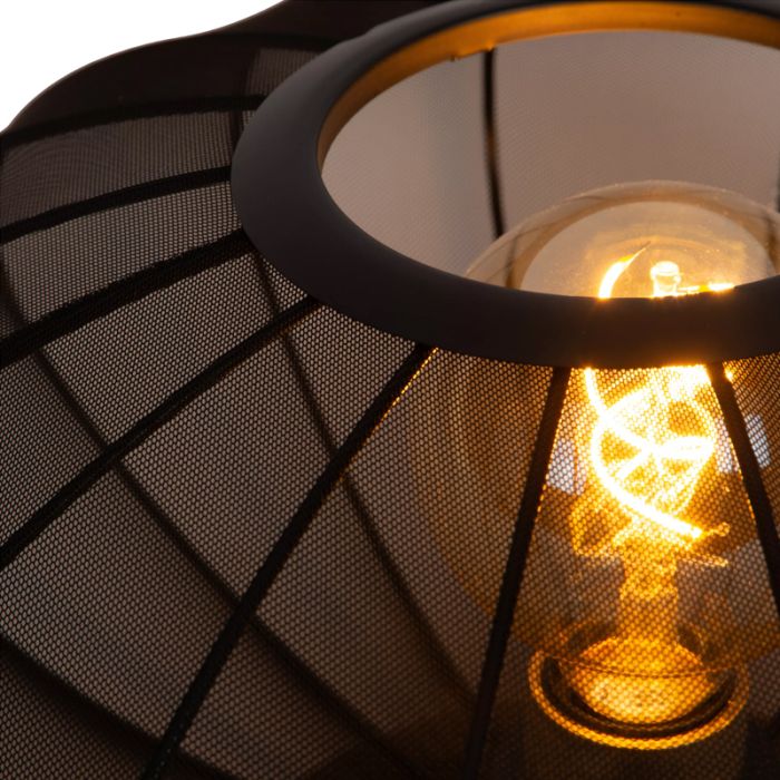 Lampe de table moderne noire, Corina, avec interrupteur