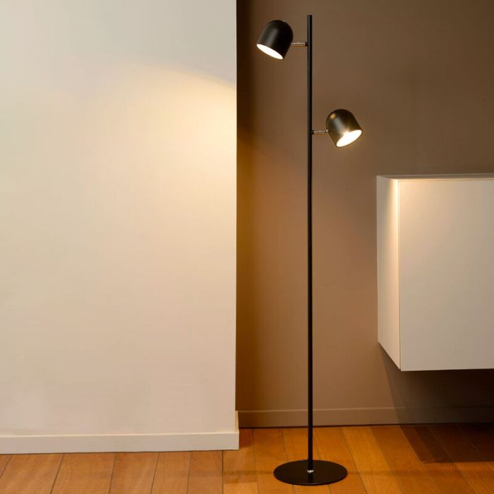 Lampadaire moderne noir, Skanska, 5W, 2700K LED, avec variateur tactile