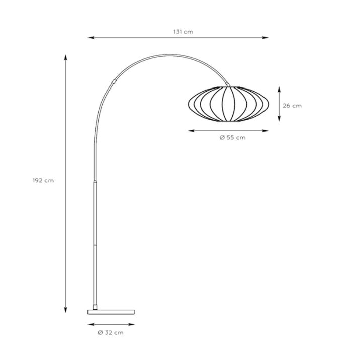 Lampadaire moderne beige, Corina, avec interrupteur