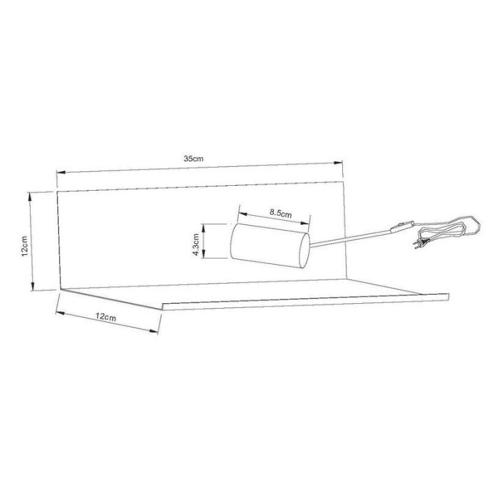 Applique murale moderne noire, Sebo, avec interrupteur