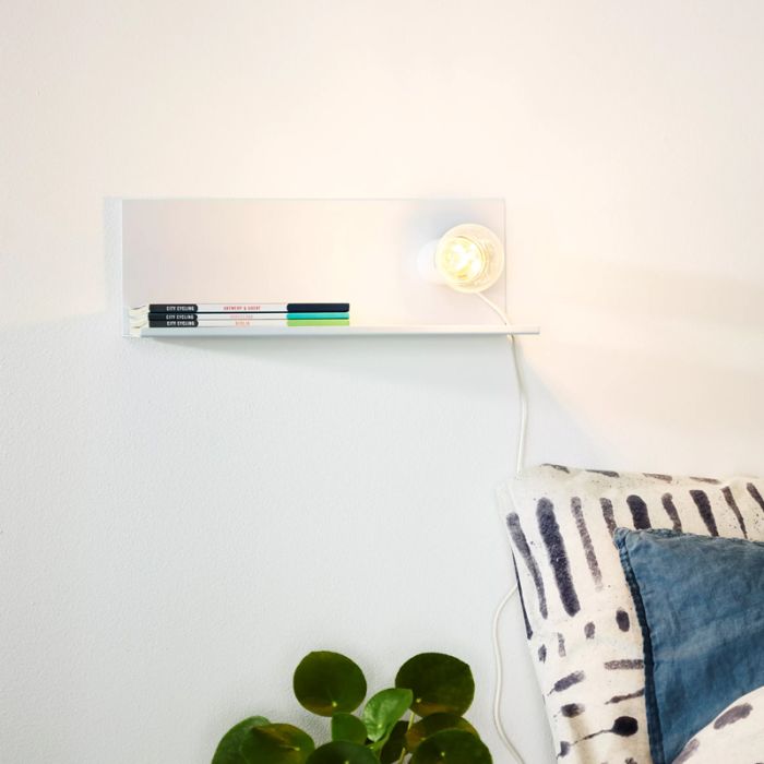 Applique murale moderne blanche, Sebo, avec interrupteur